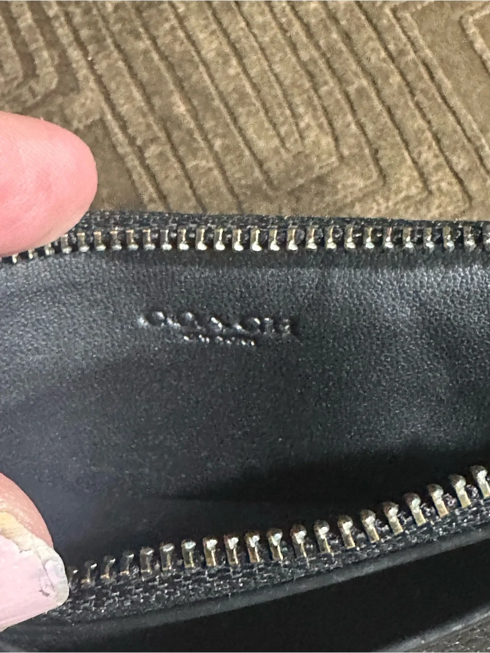 Coach Zip Card Case in Black Leather